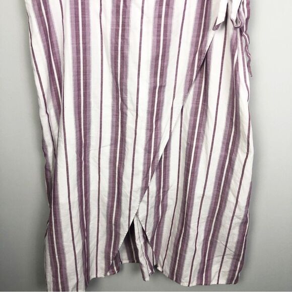 EXPRESS | Purple & White Striped Cut Out Midi Length Dress Women’s Size 18 - Picture 7 of 15